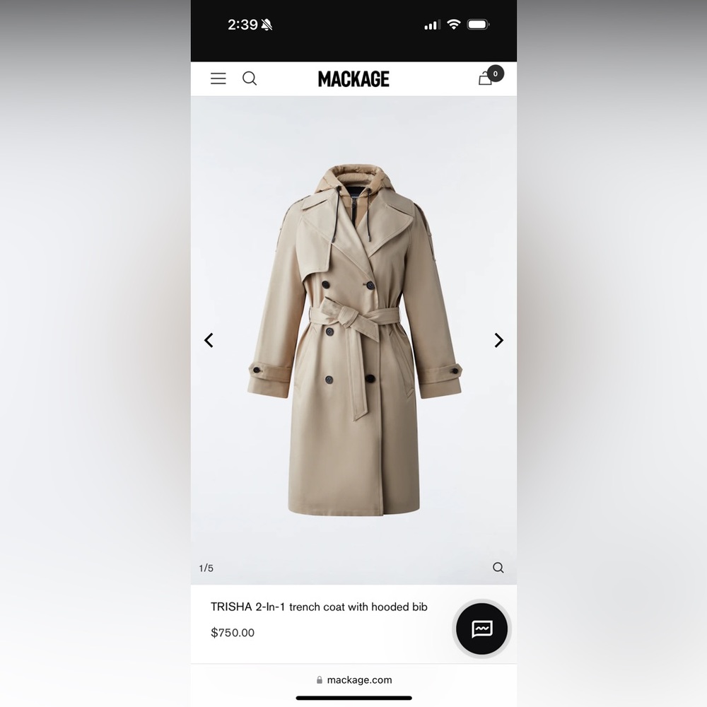 BRAND NEW Mackage Trish Trench